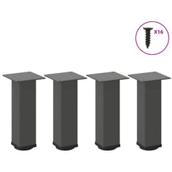 ) vidaXL Coffee Table Legs Desk Legs Furniture Legs Bar Stand DIY 4 pcs Steel - anthracite, 30-32 cm (80 mm