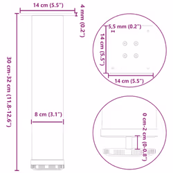 ) vidaXL Coffee Table Legs Desk Legs Furniture Legs Bar Stand DIY 4 pcs Steel - anthracite, 30-32 cm (80 mm - Additional view 9