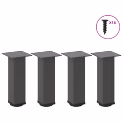 ) vidaXL Coffee Table Legs Desk Legs Furniture Legs Bar Stand DIY 4 pcs Steel - anthracite, 42-44 cm (80 mm