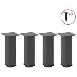 ) vidaXL Coffee Table Legs Desk Legs Furniture Legs Bar Stand DIY 4 pcs Steel - anthracite, 42-44 cm (80 mm