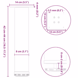 ) vidaXL Coffee Table Legs Desk Legs Furniture Legs Bar Stand DIY 4 pcs Steel - anthracite, 42-44 cm (80 mm