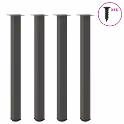 ) vidaXL Coffee Table Legs Desk Legs Furniture Legs Bar Stand DIY 4 pcs Steel - anthracite, 110-112 cm (80 mm
