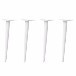 vidaXL Coffee Table Legs Conical Shape Desk Legs Metal Legs DIY 4 pcs Steel - white, 30-31 cm