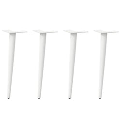 vidaXL Coffee Table Legs Conical Shape Desk Legs Metal Legs DIY 4 pcs Steel - white, 30-31 cm