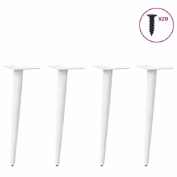 vidaXL Coffee Table Legs Conical Shape Desk Legs Metal Legs DIY 4 pcs Steel - white, 30-31 cm