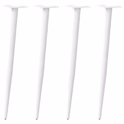 vidaXL Coffee Table Legs Conical Shape Desk Legs Metal Legs DIY 4 pcs Steel - white, 72-73 cm
