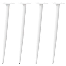 vidaXL Coffee Table Legs Conical Shape Desk Legs Metal Legs DIY 4 pcs Steel - white, 72-73 cm