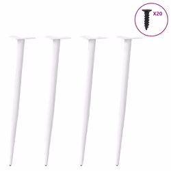 vidaXL Coffee Table Legs Conical Shape Desk Legs Metal Legs DIY 4 pcs Steel - white, 72-73 cm
