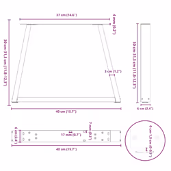 cm/ 2 pcs/ 1 piece) vidaXL Coffee Table Legs V-Shape Desk Legs Furniture Legs Bar Stand DIY Steel - white, 40 x (30-31.3