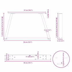 cm/ 2 pcs/ 1 piece) vidaXL Coffee Table Legs V-Shape Desk Legs Furniture Legs Bar Stand DIY Steel - white, 50 x (30-31.3 - Additional view 9