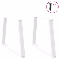 cm/ 2 pcs/ 1 piece) vidaXL Coffee Table Legs V-Shape Desk Legs Furniture Legs Bar Stand DIY Steel - white, 100 x (72-73.3