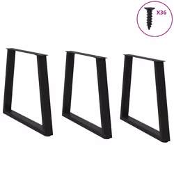 cm/ 3 pcs/ 1 piece) vidaXL Coffee Table Legs V-Shape Desk Legs Furniture Legs Bar Stand DIY Steel - black, 70 x (72-73.3
