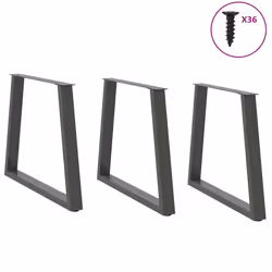 cm/ 3 pcs) vidaXL Coffee Table Legs V-Shape Desk Legs Furniture Legs Bar Stand DIY Steel - 70 x (72-73.3