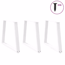 cm/ 3 pcs/ 1 piece) vidaXL Coffee Table Legs V-Shape Desk Legs Furniture Legs Bar Stand DIY Steel - white, 80 x (72-73.3