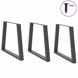 cm/ 3 pcs/ 1 piece) vidaXL Coffee Table Legs V-Shape Desk Legs Furniture Legs Bar Stand DIY Steel - anthracite, 80 x (72-73.3