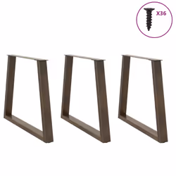 cm/ 3 pcs/ 1 piece) vidaXL Coffee Table Legs V-Shape Desk Legs Furniture Legs Bar Stand DIY Steel - natural, 80 x (72-73.3