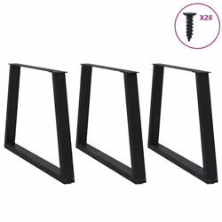 cm/ 3 pcs/ 1 piece) vidaXL Coffee Table Legs V-Shape Desk Legs Furniture Legs Bar Stand DIY Steel - black, 90 x (72-73.3