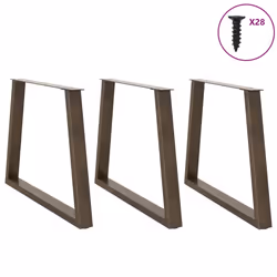 cm/ 3 pcs/ 1 piece) vidaXL Coffee Table Legs V-Shape Desk Legs Furniture Legs Bar Stand DIY Steel - natural, 90 x (72-73.3 - Additional view 4