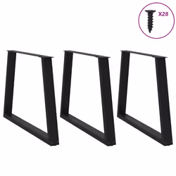 cm/ 3 pcs/ 1 piece) vidaXL Coffee Table Legs V-Shape Desk Legs Furniture Legs Bar Stand DIY Steel - black, 100 x (72-73.3