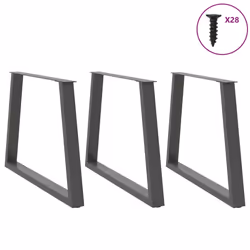 cm/ 3 pcs/ 1 piece) vidaXL Coffee Table Legs V-Shape Desk Legs Furniture Legs Bar Stand DIY Steel - anthracite, 100 x (72-73.3