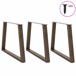 cm/ 3 pcs/ 1 piece) vidaXL Coffee Table Legs V-Shape Desk Legs Furniture Legs Bar Stand DIY Steel - natural, 100 x (72-73.3