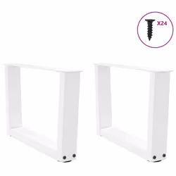 cm) vidaXL Dining Table Legs V-Shape Desk Legs Kitchen Furniture Leg 3 pcs Steel - white, 60 x (30-31.3 - Additional view 4