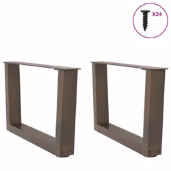 cm) vidaXL Dining Table Legs V-Shape Desk Legs Kitchen Furniture Leg 3 pcs Steel - natural, 60 x (30-31.3 - Additional view 4