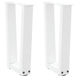cm) vidaXL Dining Table Legs V-Shape Desk Legs Kitchen Furniture Leg 3 pcs Steel - white, 28 x (42-43.3