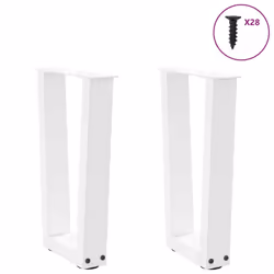 cm) vidaXL Dining Table Legs V-Shape Desk Legs Kitchen Furniture Leg 3 pcs Steel - white, 28 x (42-43.3 - Additional view 4