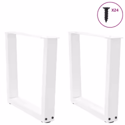 cm) vidaXL Dining Table Legs V-Shape Desk Legs Kitchen Furniture Leg 3 pcs Steel - white, 60 x (42-43.3 - Additional view 4