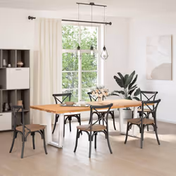 cm) vidaXL Dining Table Legs V-Shape Desk Legs Kitchen Furniture Leg 3 pcs Steel - white, 60 x (72-73.3 - Additional view 4