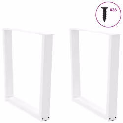cm/2 pcs) vidaXL Dining Table Legs V-Shape Desk Legs Kitchen Furniture Leg 3 pcs Steel - white, 80 x (72-73.3 - Additional view 4