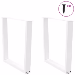 cm/2 pcs) vidaXL Dining Table Legs V-Shape Desk Legs Kitchen Furniture Leg 3 pcs Steel - white, 90 x (72-73.3 - Additional view 2