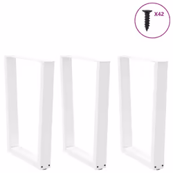 cm/3 pcs) vidaXL Dining Table Legs V-Shape Desk Legs Kitchen Furniture Leg 3 pcs Steel - white, 70 x (72-73.3 - Additional view 2