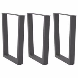 cm/3 pcs) vidaXL Dining Table Legs V-Shape Desk Legs Kitchen Furniture Leg 3 pcs Steel - anthracite, 70 x (72-73.3