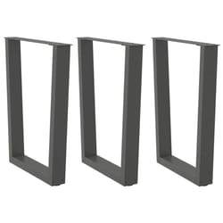 cm/3 pcs) vidaXL Dining Table Legs V-Shape Desk Legs Kitchen Furniture Leg 3 pcs Steel - anthracite, 70 x (72-73.3