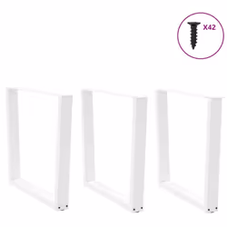 cm/3 pcs) vidaXL Dining Table Legs V-Shape Desk Legs Kitchen Furniture Leg 3 pcs Steel - white, 80 x (72-73.3