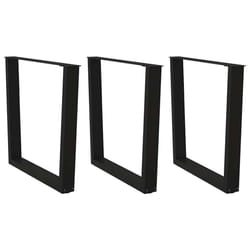 cm/3 pcs) vidaXL Dining Table Legs V-Shape Desk Legs Kitchen Furniture Leg 3 pcs Steel - black, 90 x (72-73.3