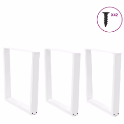 cm/3 pcs) vidaXL Dining Table Legs V-Shape Desk Legs Kitchen Furniture Leg 3 pcs Steel - white, 90 x (72-73.3