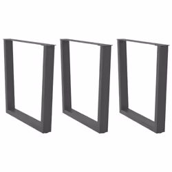 cm/3 pcs) vidaXL Dining Table Legs V-Shape Desk Legs Kitchen Furniture Leg 3 pcs Steel - anthracite, 90 x (72-73.3