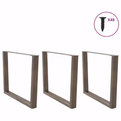 cm/3 pcs) vidaXL Dining Table Legs V-Shape Desk Legs Kitchen Furniture Leg 3 pcs Steel - natural, 100 x (72-73.3
