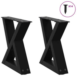 cm) vidaXL Coffee Table Legs 2 pcs Black 60x(30-31.3) cm Steel - black, 30 x (30-31.3