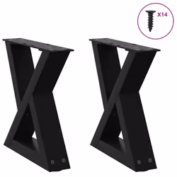 cm) vidaXL Coffee Table Legs 2 pcs Black 60x(30-31.3) cm Steel - black, 40 x (30-31.3