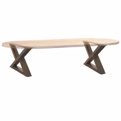 cm) vidaXL Coffee Table Legs 2 pcs Black 60x(30-31.3) cm Steel - natural, 50 x (30-31.3 - Additional view 7
