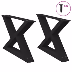 cm) vidaXL Coffee Table Legs 2 pcs Black 60x(30-31.3) cm Steel - black, 60 x (30-31.3