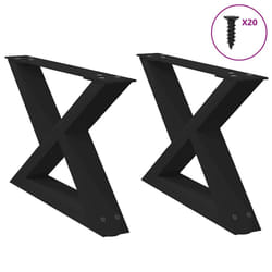 cm) vidaXL Coffee Table Legs 2 pcs Black 60x(30-31.3) cm Steel - black, 60 x (30-31.3