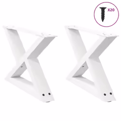 cm) vidaXL Coffee Table Legs 2 pcs Black 60x(30-31.3) cm Steel - white, 60 x (30-31.3