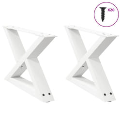 cm) vidaXL Coffee Table Legs 2 pcs Black 60x(30-31.3) cm Steel - white, 60 x (30-31.3