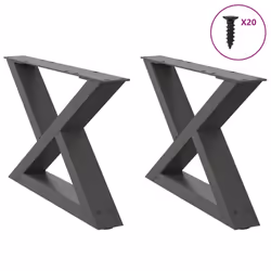 cm) vidaXL Coffee Table Legs 2 pcs Black 60x(30-31.3) cm Steel - anthracite, 60 x (30-31.3