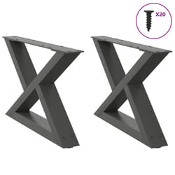 cm) vidaXL Coffee Table Legs 2 pcs Black 60x(30-31.3) cm Steel - anthracite, 60 x (30-31.3